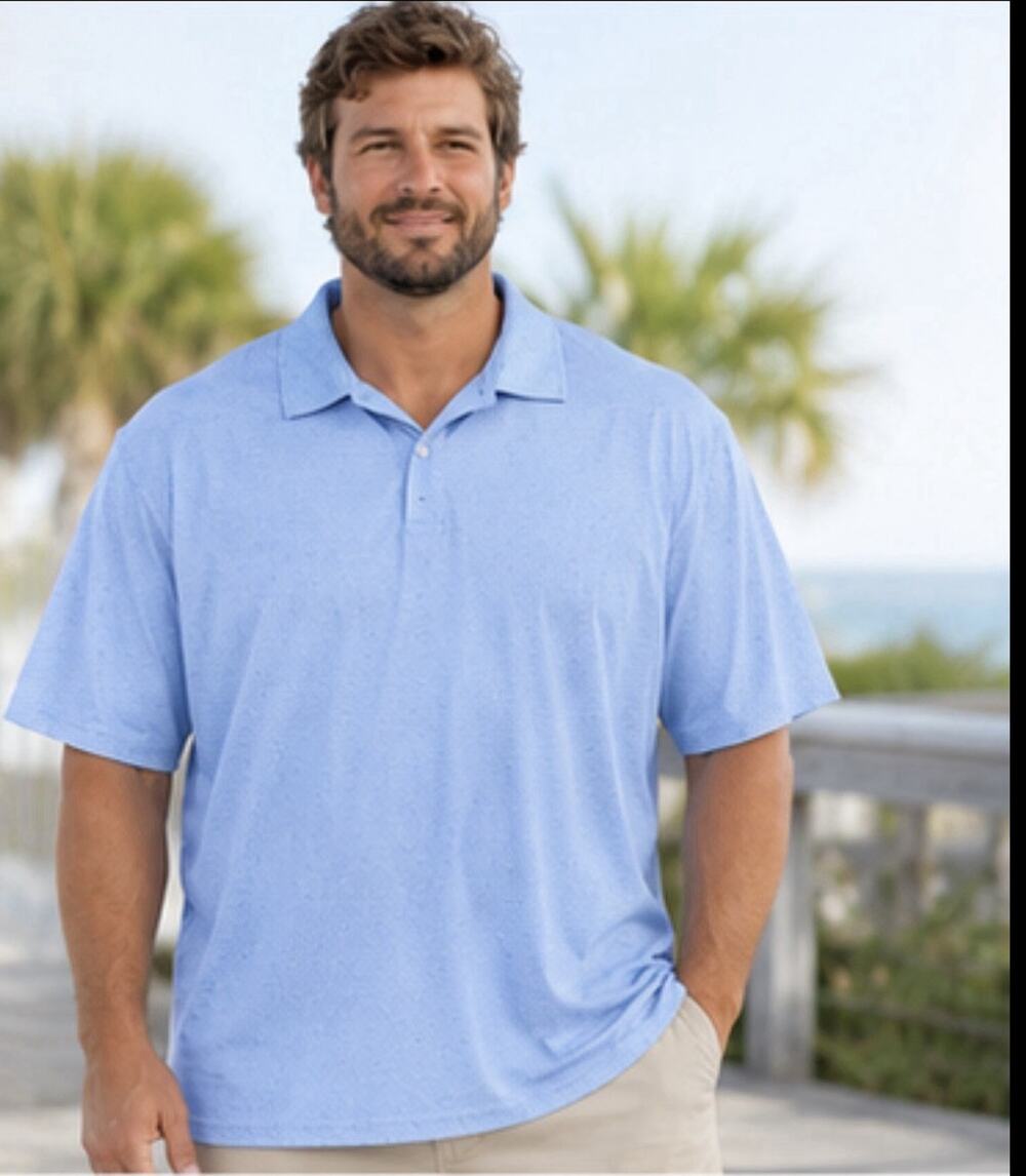Rorie Whelan Mens Golf Polo Shirt Blue White Dot Short Sleeve 2XL (AQ37)